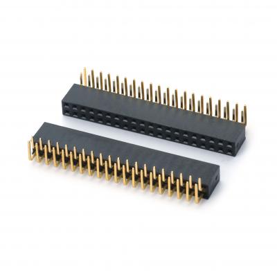 2.54mm 间距排母，直插焊板型，折弯焊板型